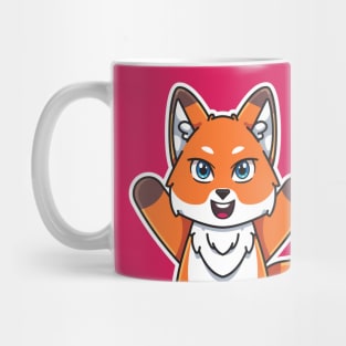cute fox cartoon illustration vector Mug